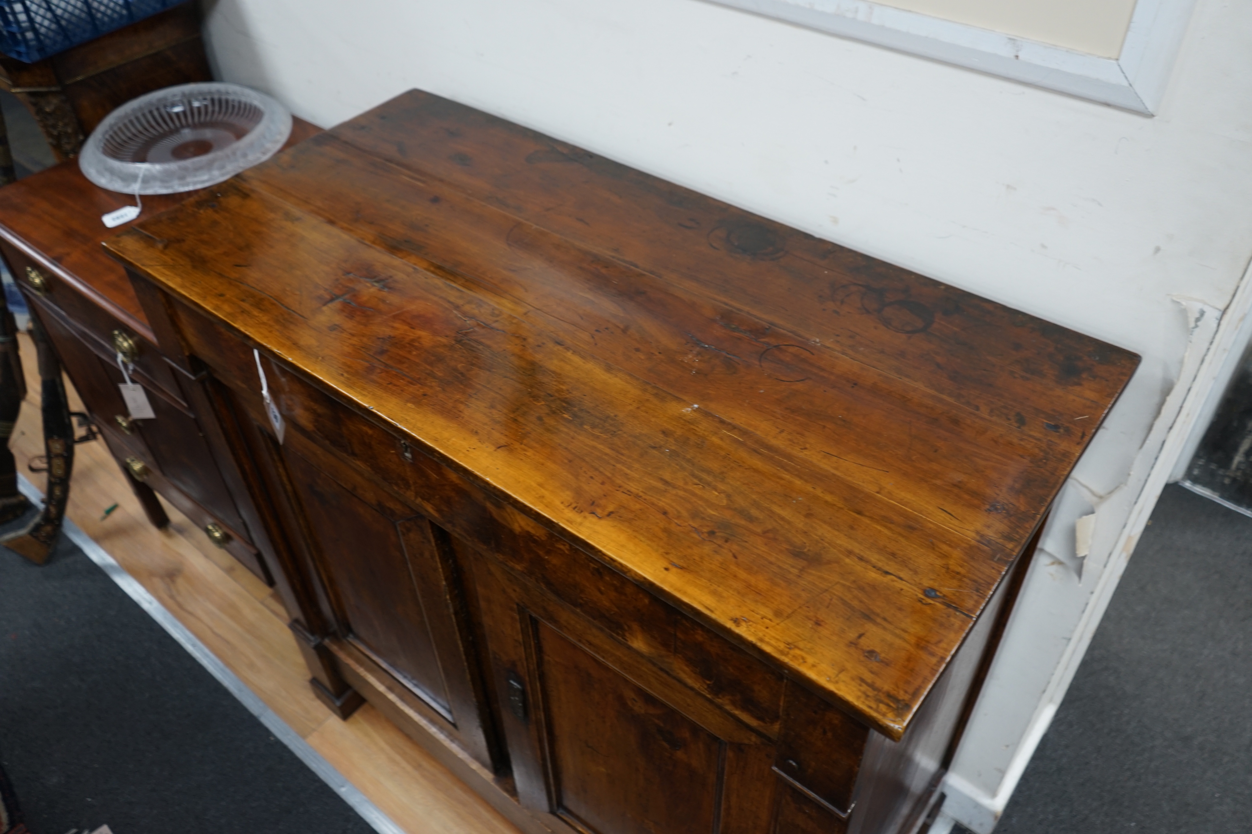 A 19th century Continental fruitwood side cabinet, width 109cm width 53cm height 105cm